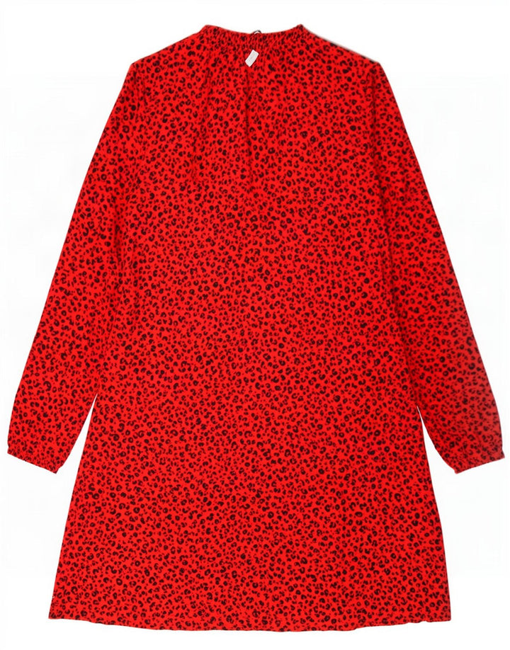 Marks & Spencer Womens Basic Dress UK 12 Medium Red Animal Print