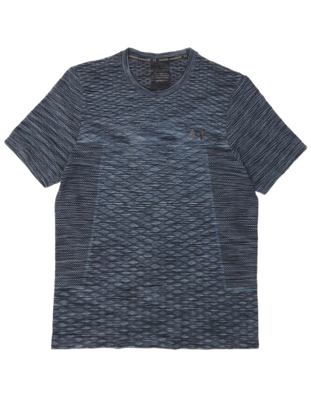 Under Armour Herre T-Shirt Top Stor Blå Flecked Polyester Sports