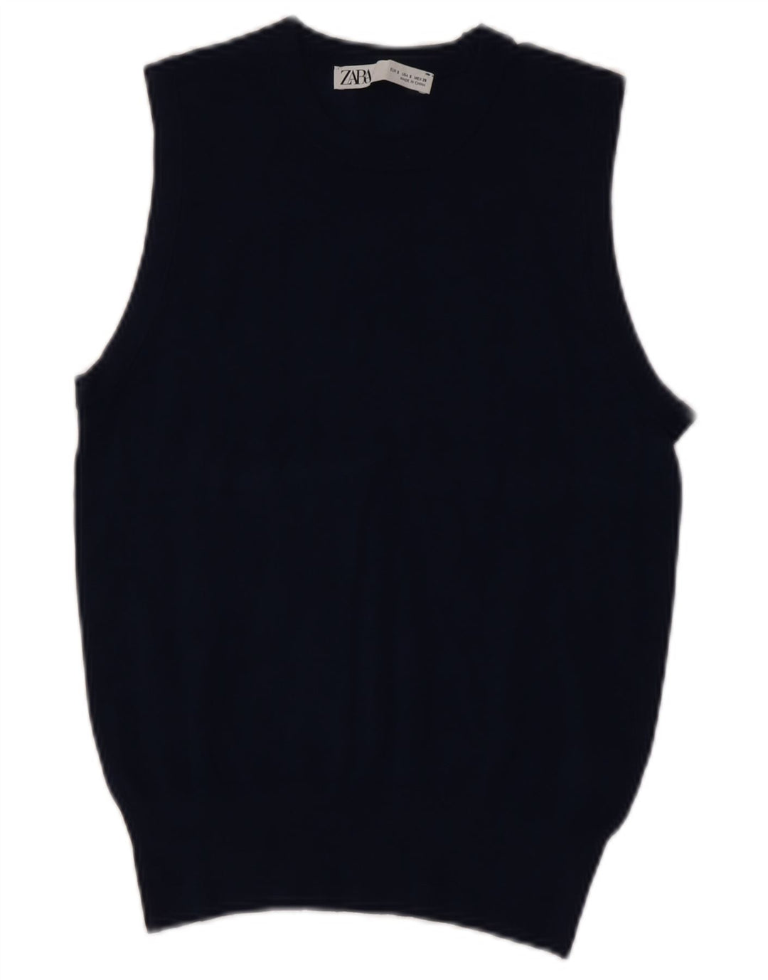Zara Dame Vest Tank Top UK 10 Small Navy Blue