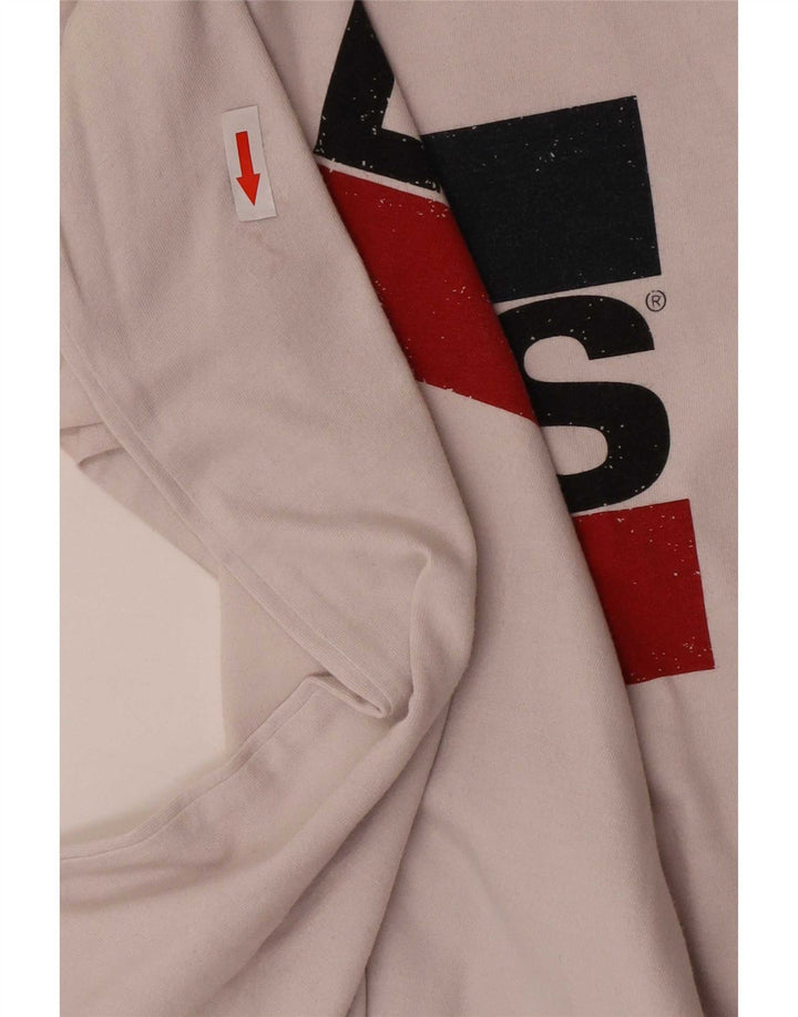 Levi's Herre Grafisk T-Shirt Top Stor Hvid