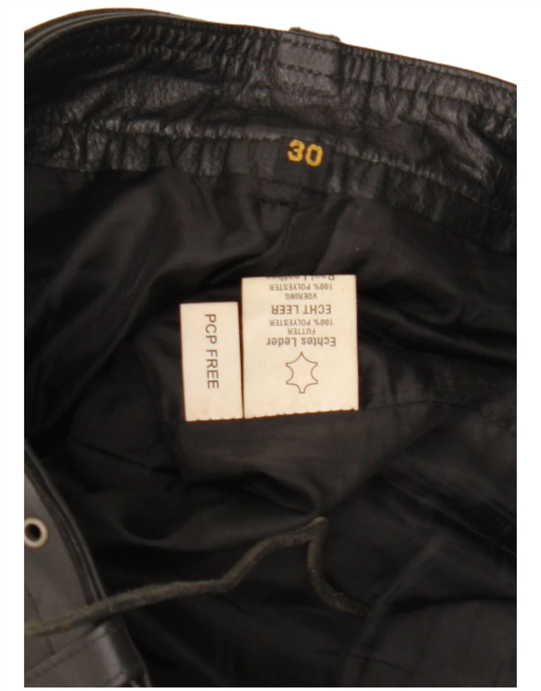 Vintage herre læderbukser W30 L32 sort læder