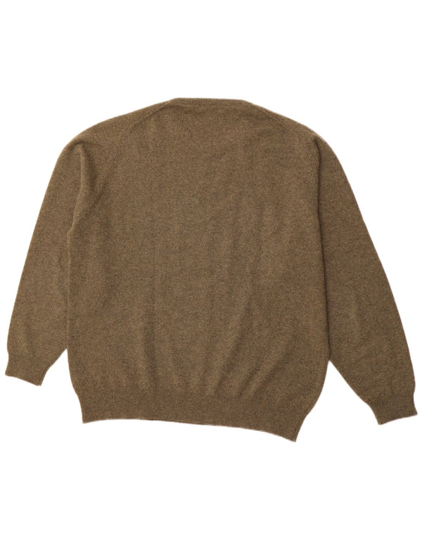 JOHNSTONS Herre Crew Neck Jumper Sweater IT 50 Medium Khaki Cashmere