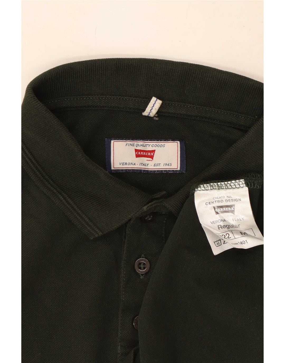 Carrera Langærmet herre poloshirt med normal pasform Medium grøn bomuld