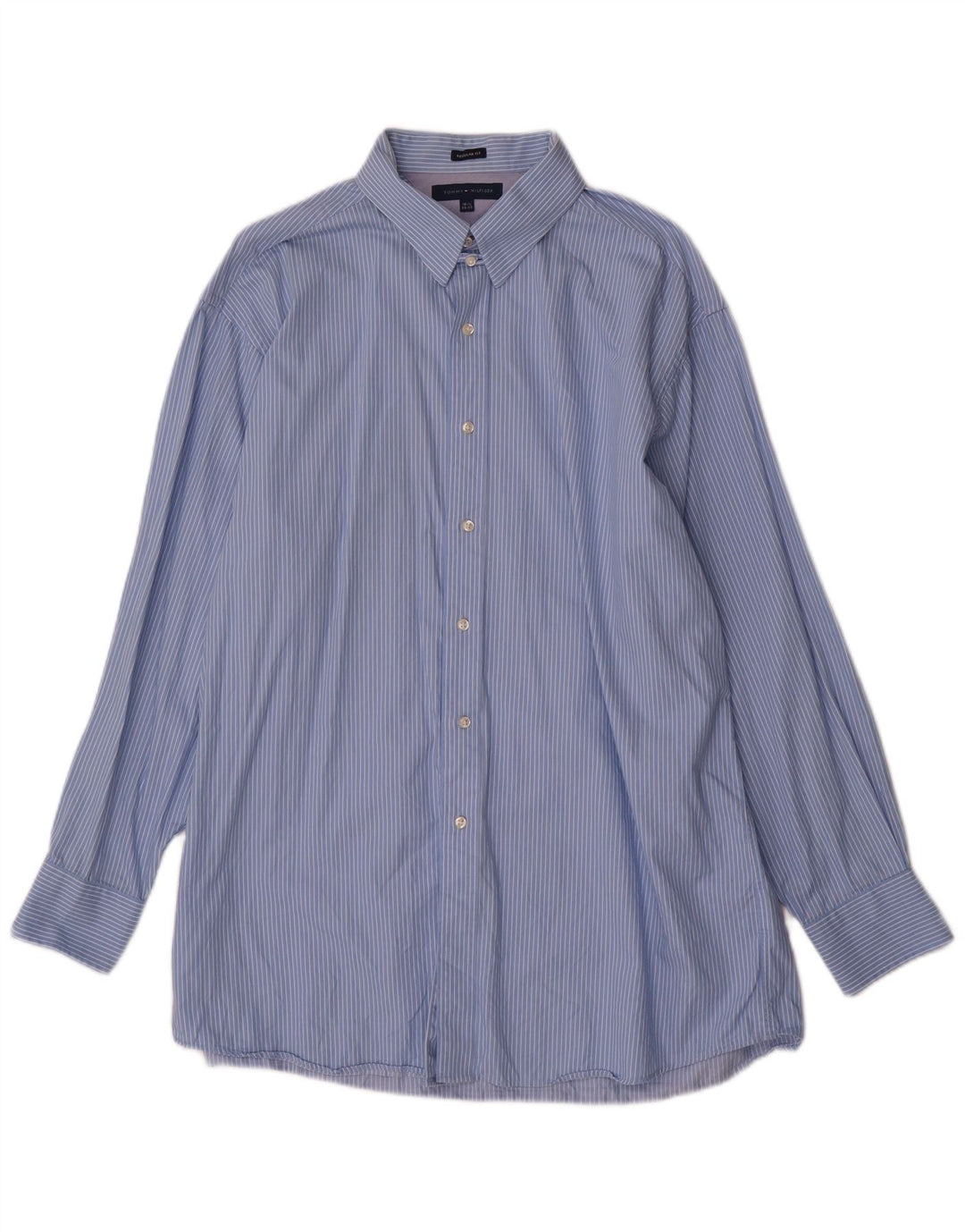 Tommy Hilfiger Herre Regular Fit skjorte str. 16 1/2 Large Blue Pinstripe