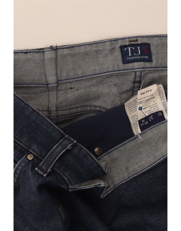 TRUSSARDI Straight jeans til mænd W35 L30 Marineblå bomuld