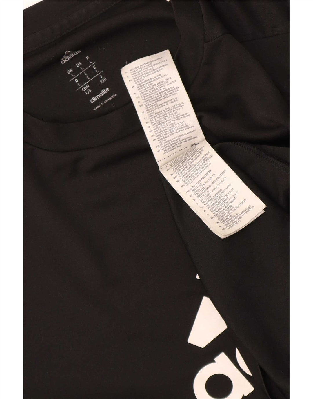 Adidas Herre Grafisk T-Shirt Top Stor Sort Polyester Sports
