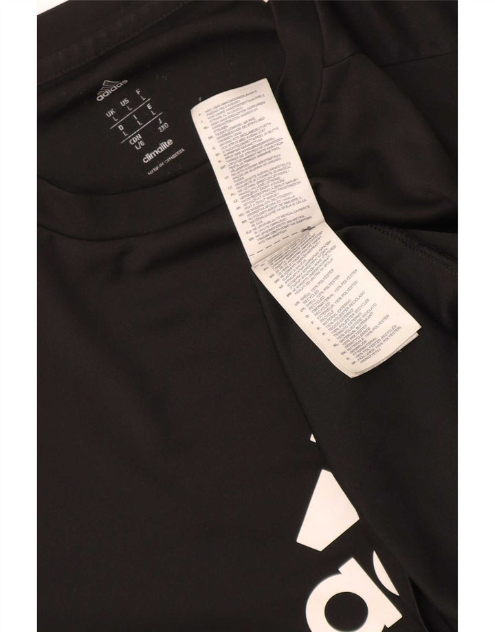 Adidas Herre Grafisk T-Shirt Top Stor Sort Polyester Sports