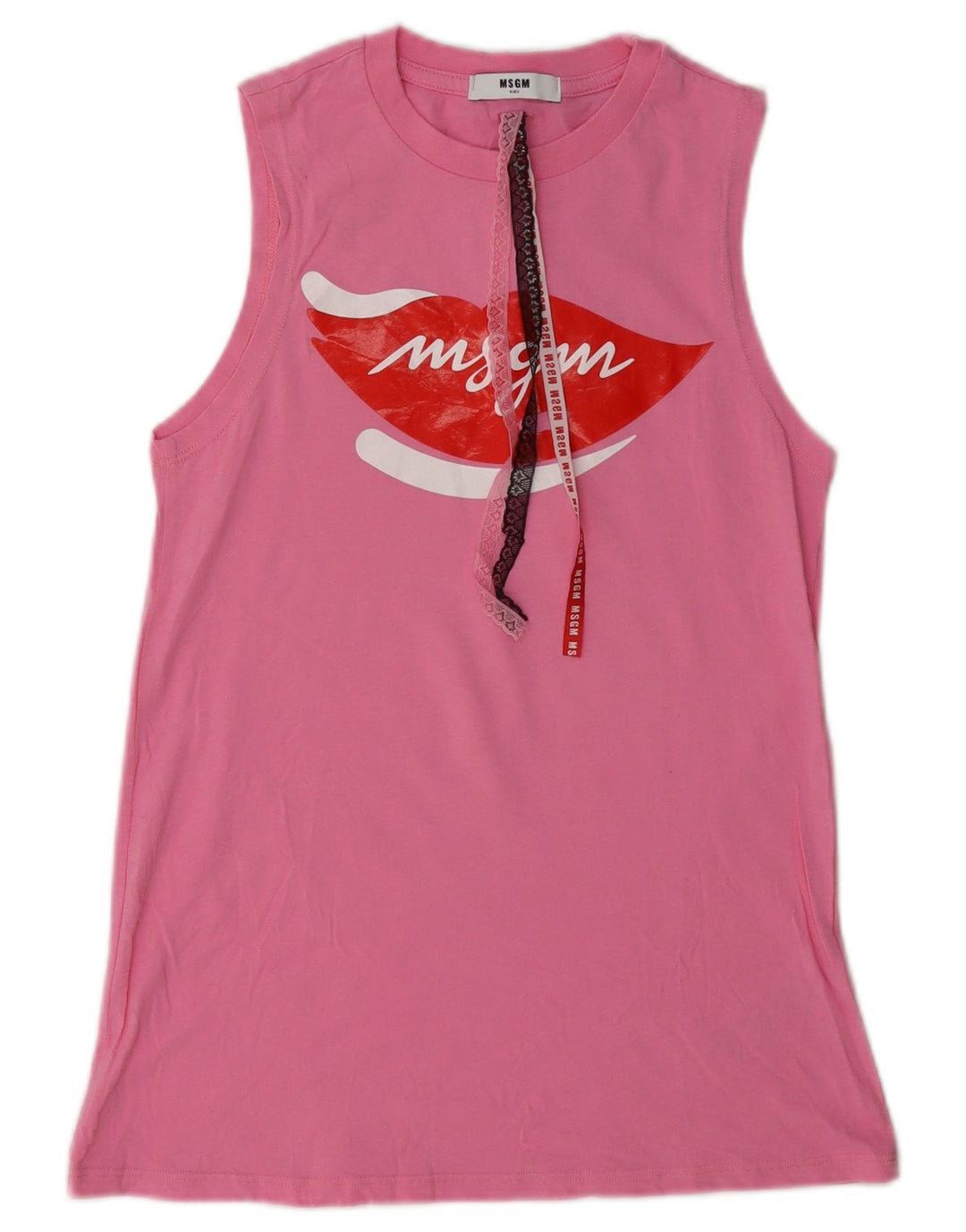 MSGM piger grafisk vest top 13-14 år pink bomuld