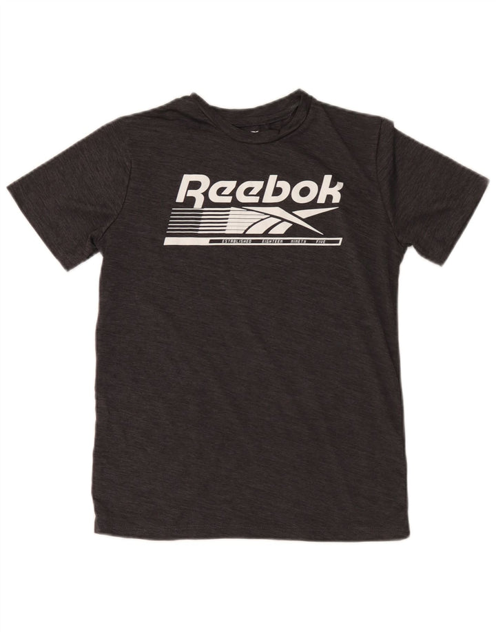 Reebok Boys Grafisk T-Shirt Top 10-11 år Medium Grå Polyester