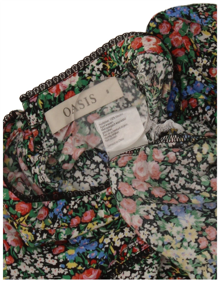 Oasis Dame T-Shirt Top UK 8 Small Multicolored Floral Viscose