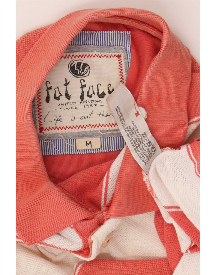 Fat Face Herre Polo Shirt Medium Pink Stribet Bomuld