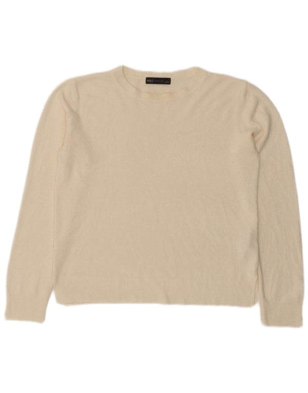 Marks & Spencer Dame sweater med rund hals DK 14 Medium Off White