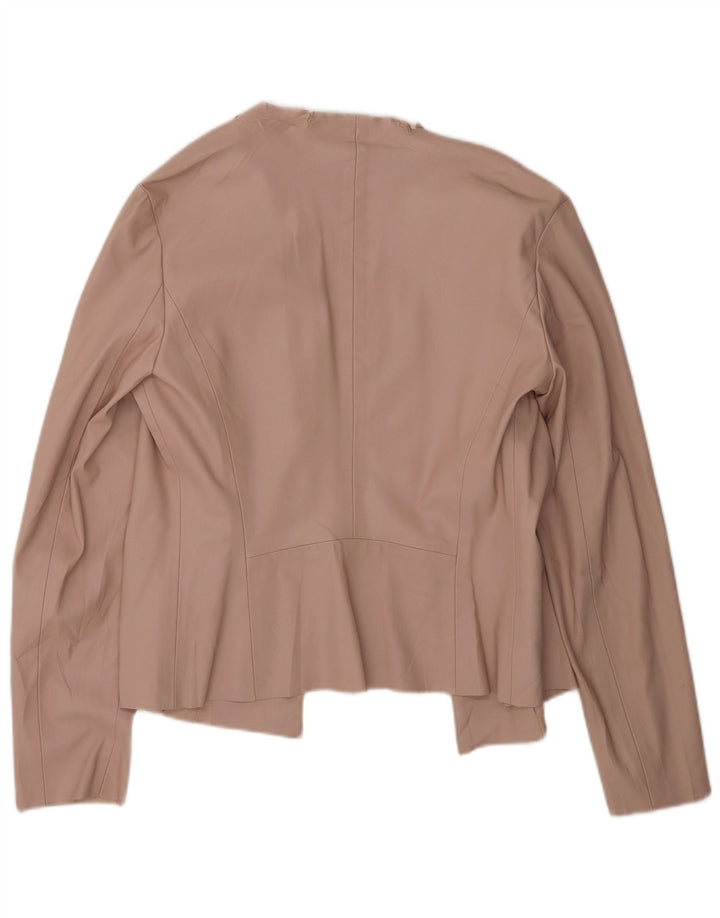 Zara Dame imiteret læder blazerjakke UK 14 Medium Pink