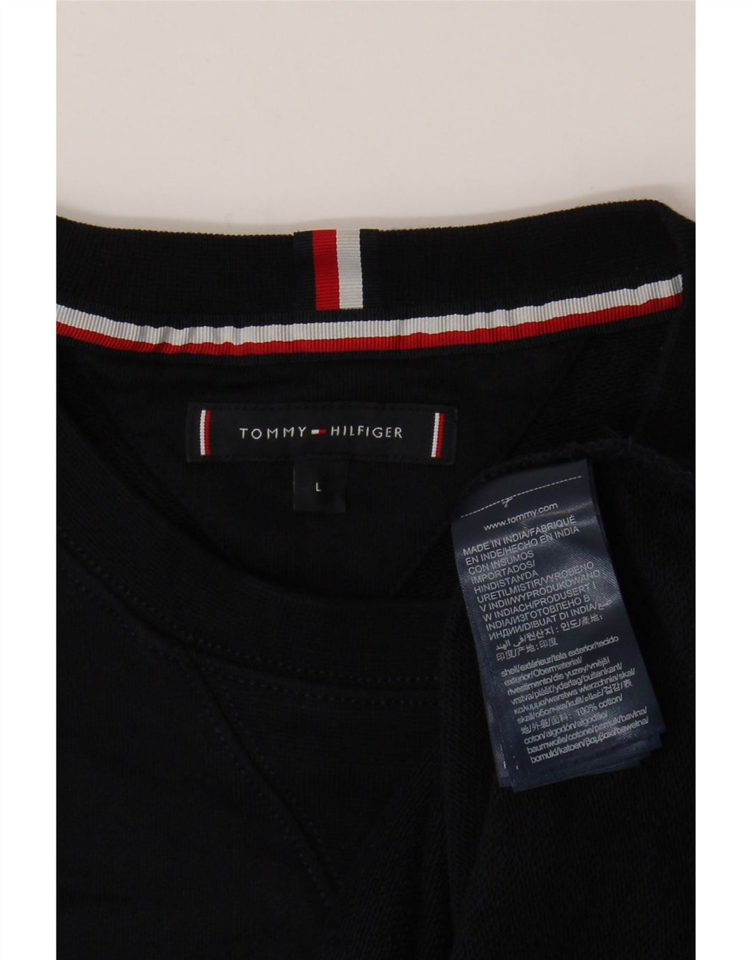 Tommy Hilfiger Herre Grafisk Sweatshirt Jumper Stor Marineblå Bomuld