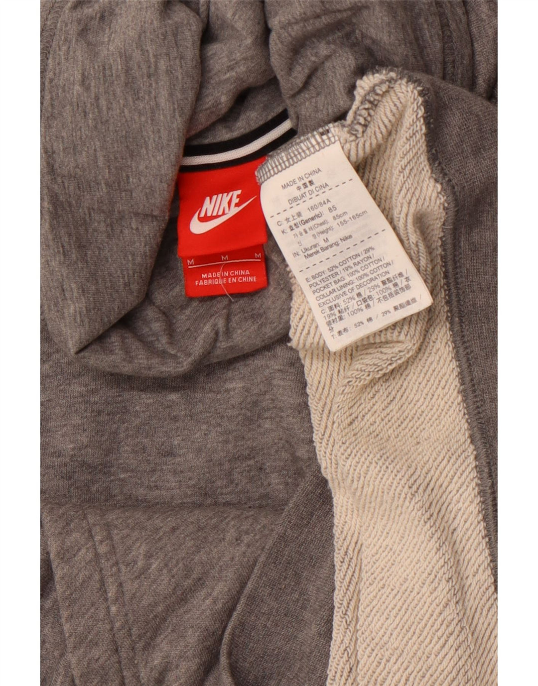 NIKE sweatshirt med rullehals til kvinder UK 14 Medium Grey Flecked Bomuld