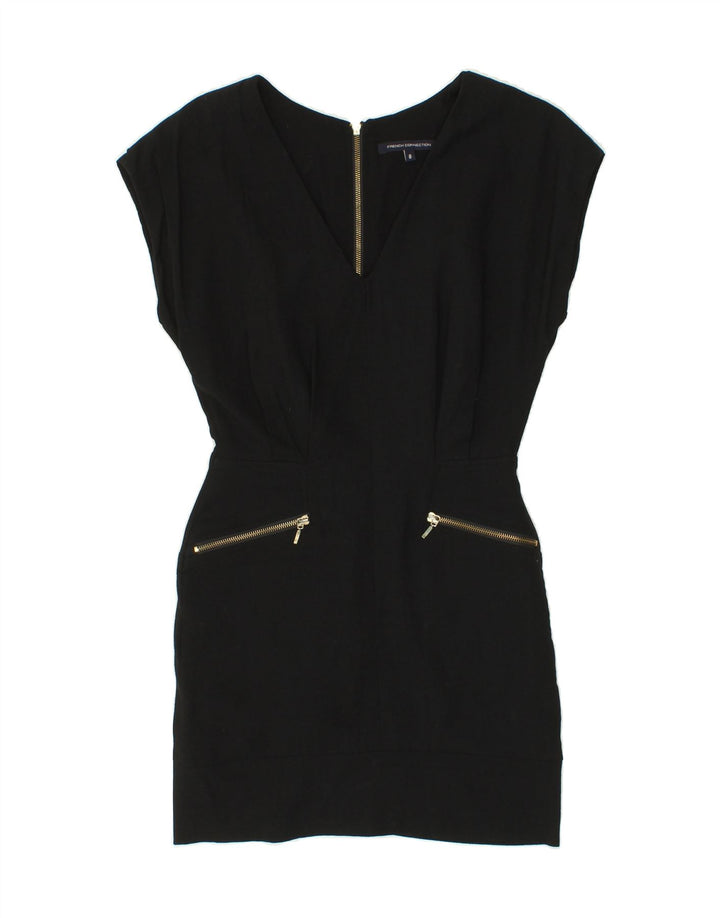 FRENCH CONNECTION Womens Basic Dress UK 8 Small Black Viscose Vintage French Connection and Second-Hand French Connection from Messina Hembry 