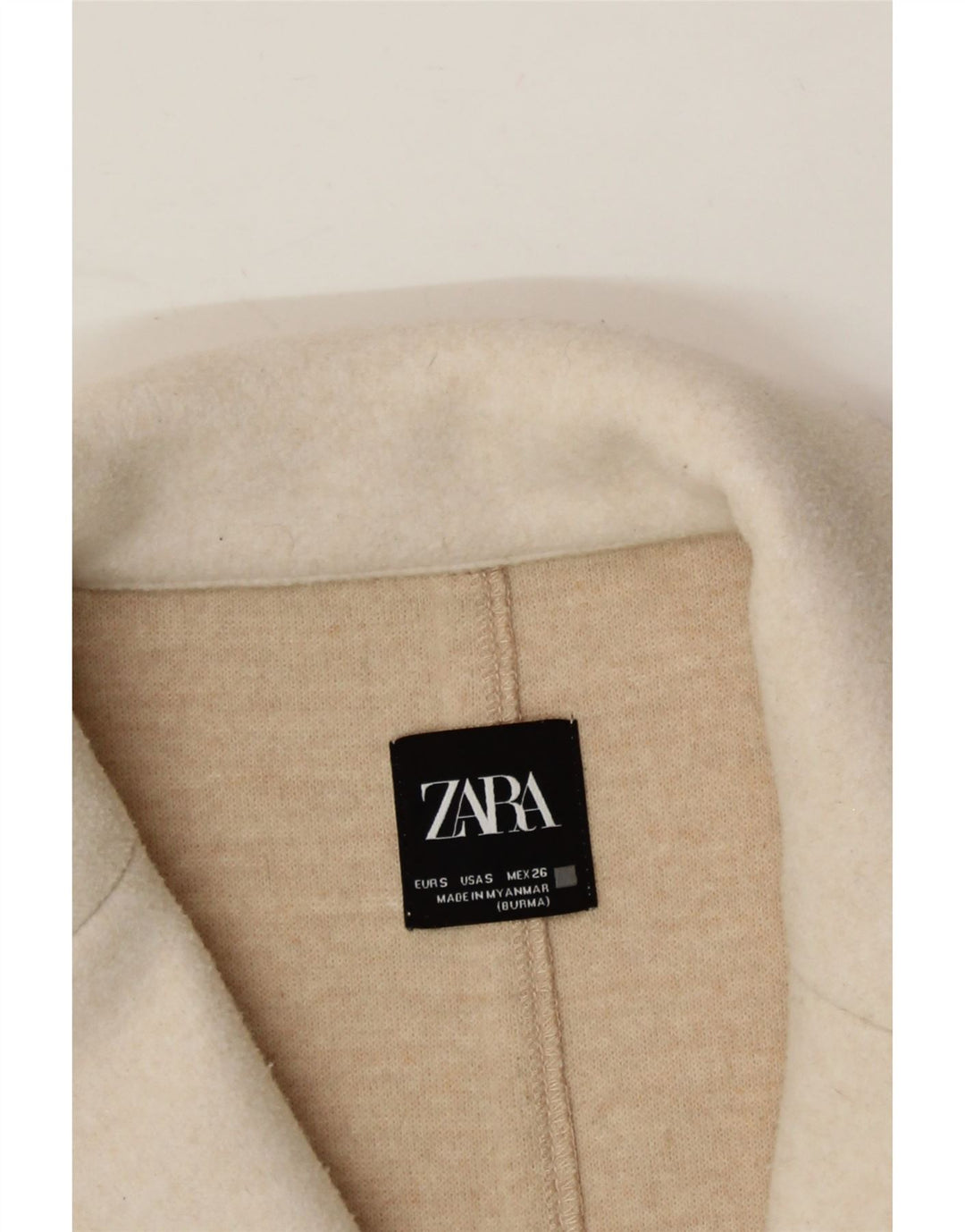 ZARA Womens Overcoat UK 10 Small Beige Polyester Vintage Zara and Second-Hand Zara from Messina Hembry 