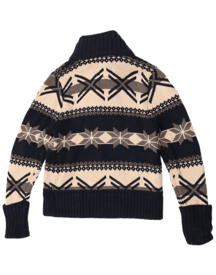 Lee Cooper Herre cardigan sweater Medium Marineblå Geometrisk Akryl Retro