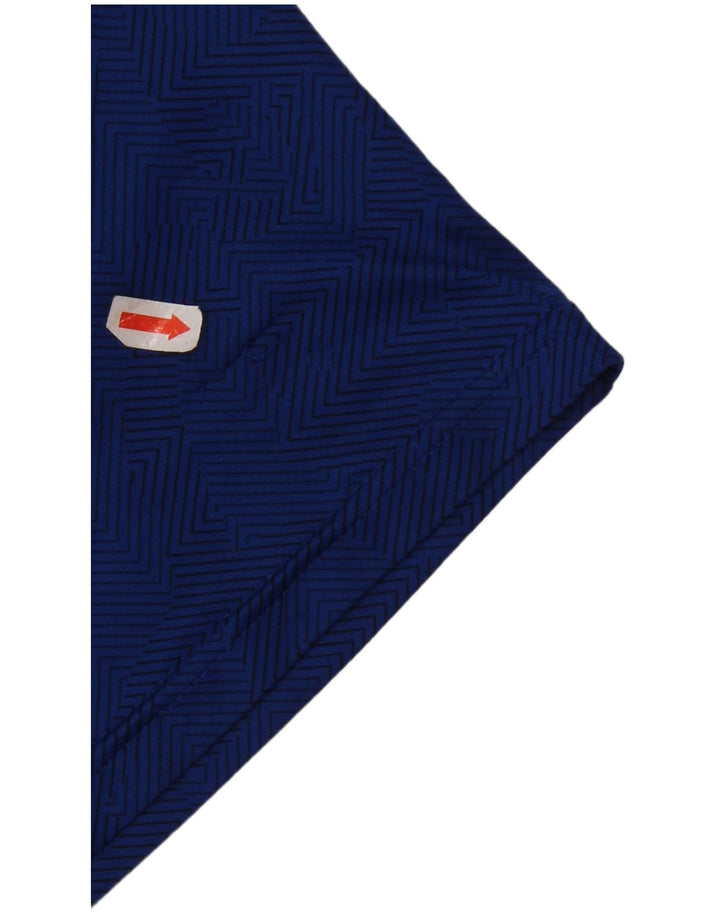 Adidas Dame Climalite T-Shirt Top Lille Blå Geometrisk Polyester