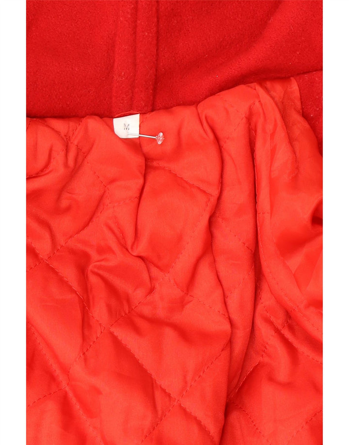Vintage oversize overfrakke med hætte til kvinder DK 14 Medium rød uld