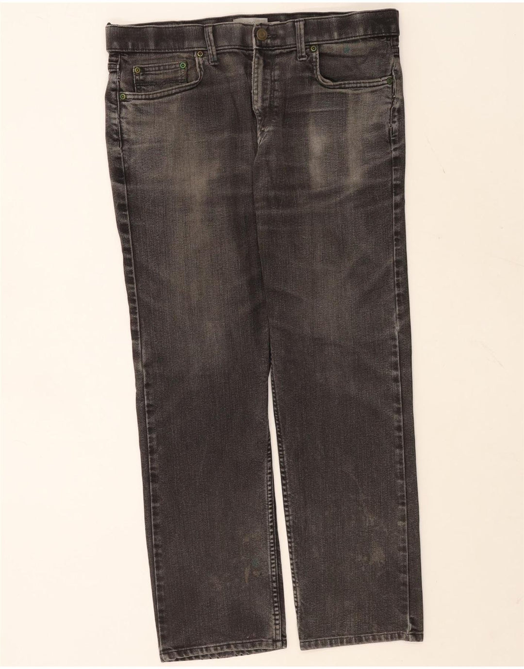 Marks & Spencer Herre Regular Fit Straight Jeans W34 L29 Grå Bomuld