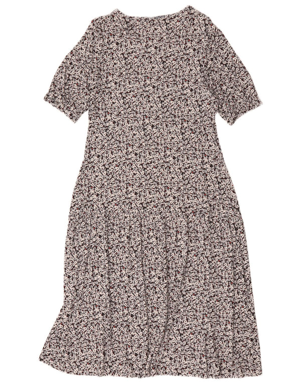 Marks & Spencer Womens Maxi Dress UK 14 Medium Black Floral Viscose