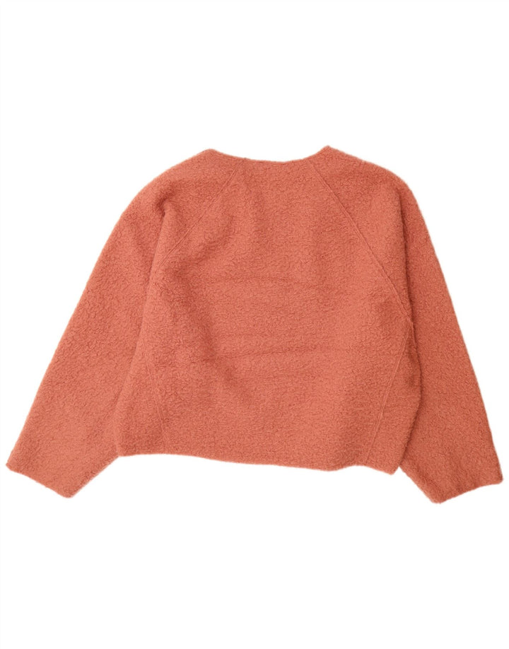 Zara Womens Oversized Boat Neck Jumper Sweater UK 16 Large Pink Polyester