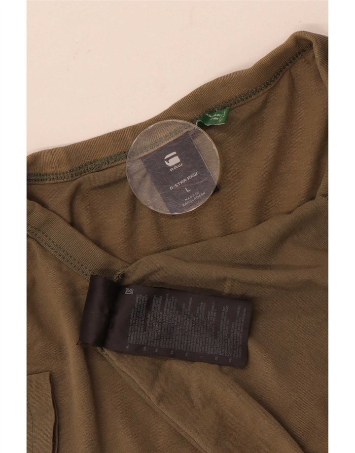G-Star Herre Grafisk T-Shirt Top Stor Khaki Bomuld