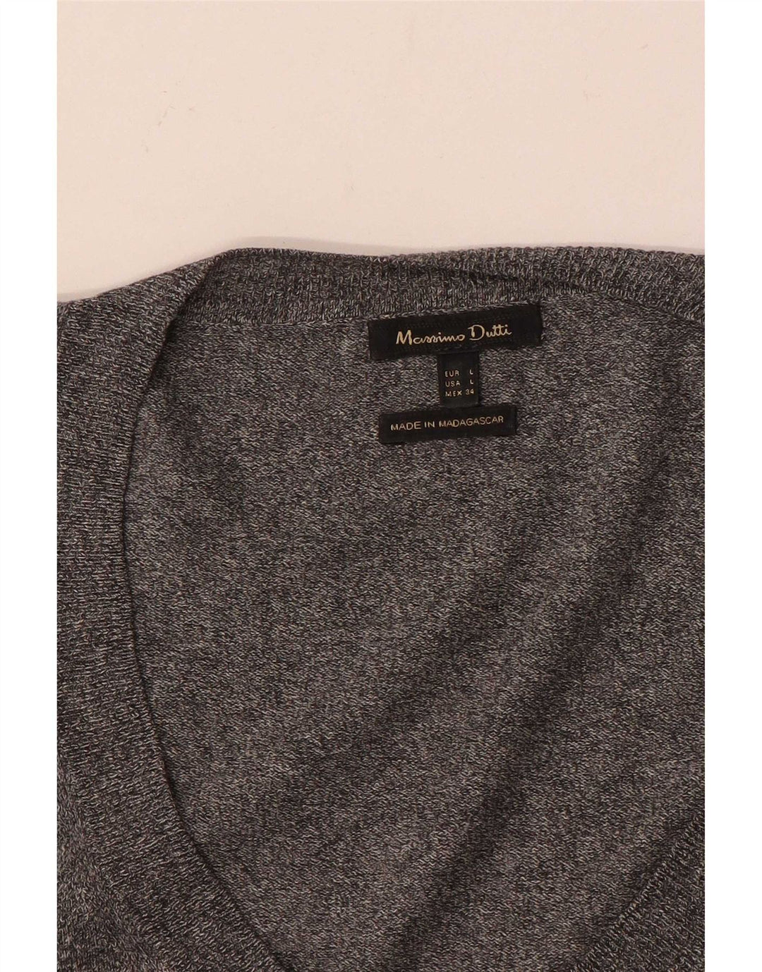 Massimo Dutti Dame 3/4 ærmet Tunika Top UK 14 Stor Grå Flecked