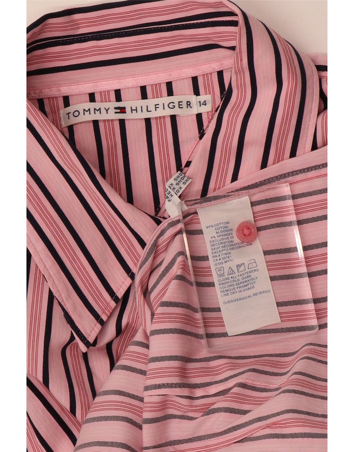 TOMMY HILFIGER Dameskjorte US 14 XL Pink Stribet Bomuld