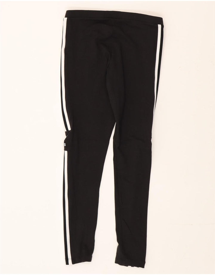 Adidas Dame Grafiske Leggings UK 12 Medium Sort Bomuld