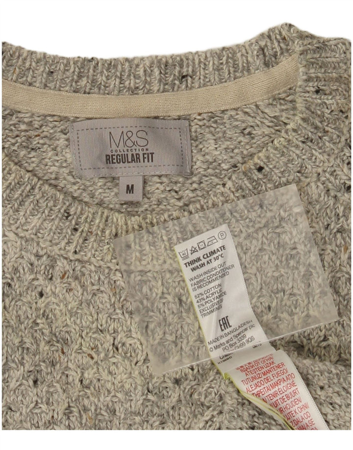 Marks & Spencer Herre sweater med rund hals, medium grå flækket