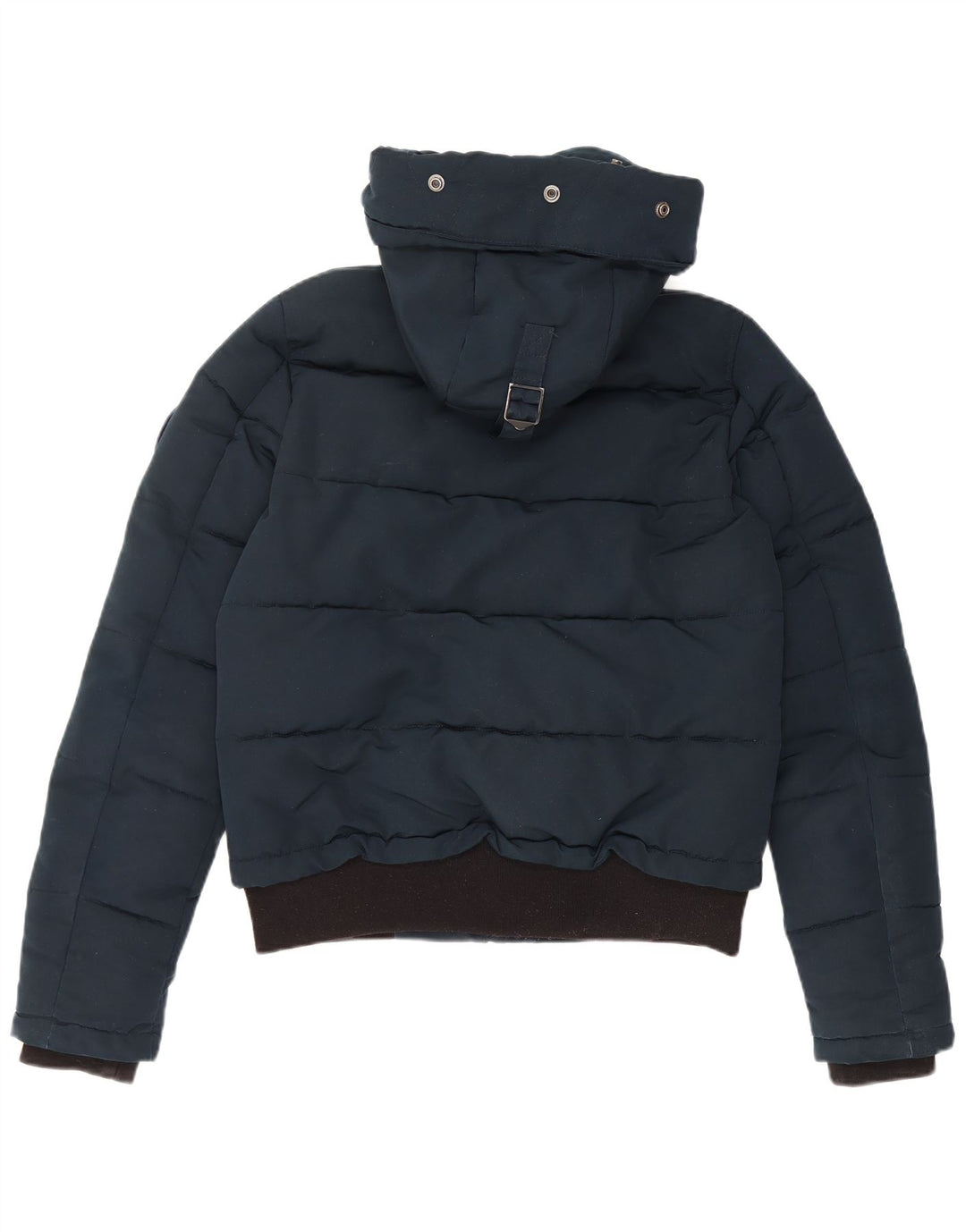 Superdry oversize polstret jakke med hætte til kvinder UK 10 Small Navy Blue