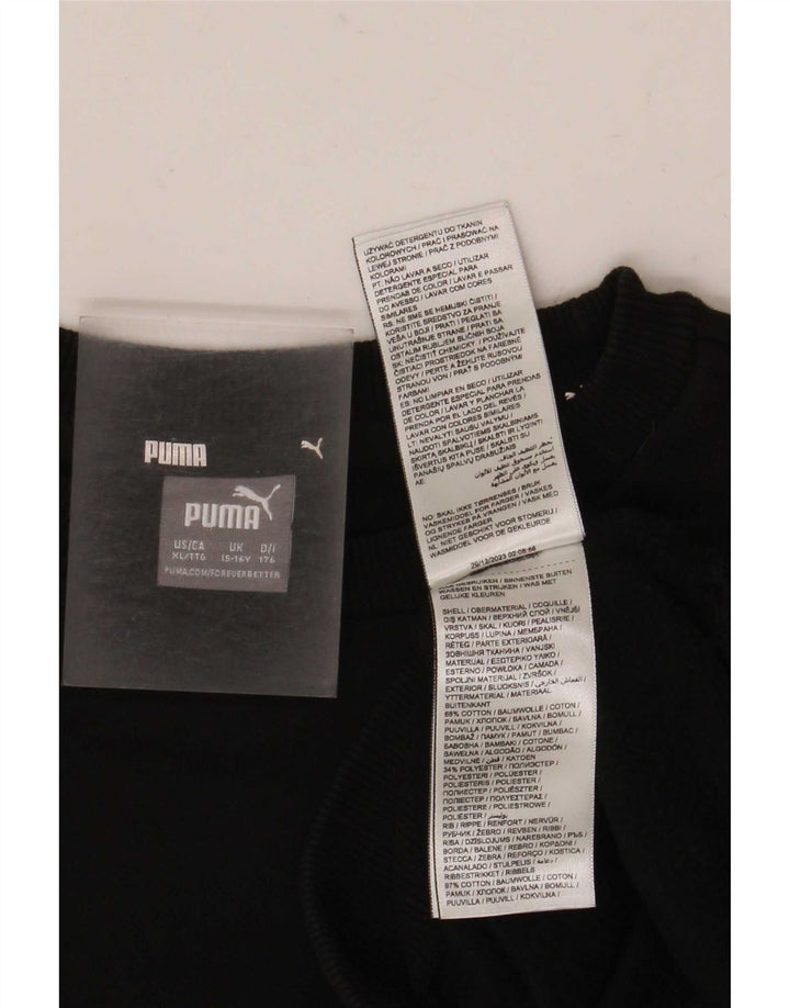 Puma Boys Graphic Sweatshirt Jumper 15-16 år Sort Bomuld