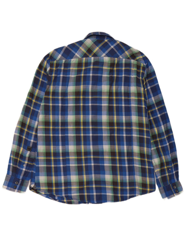 Esprit Herre flannelskjorte 2XL blå ternet bomuld