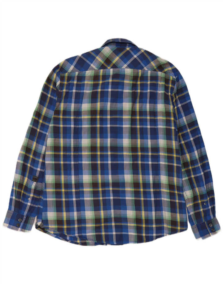 Esprit Herre flannelskjorte 2XL blå ternet bomuld