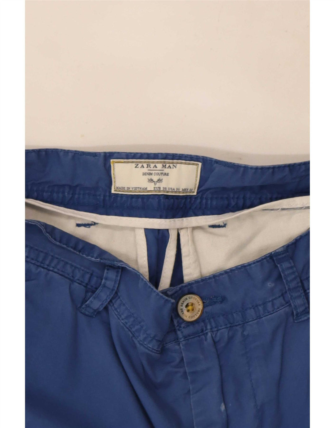 Zara Herre Chino Shorts EU 38 Small W30 Blue