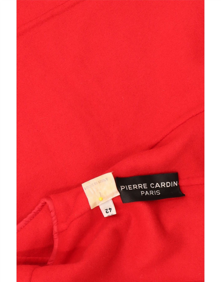 Pierre Cardin Dame 1 Knap Blazer Jakke IT 42 Medium Rød Uld Klassisk