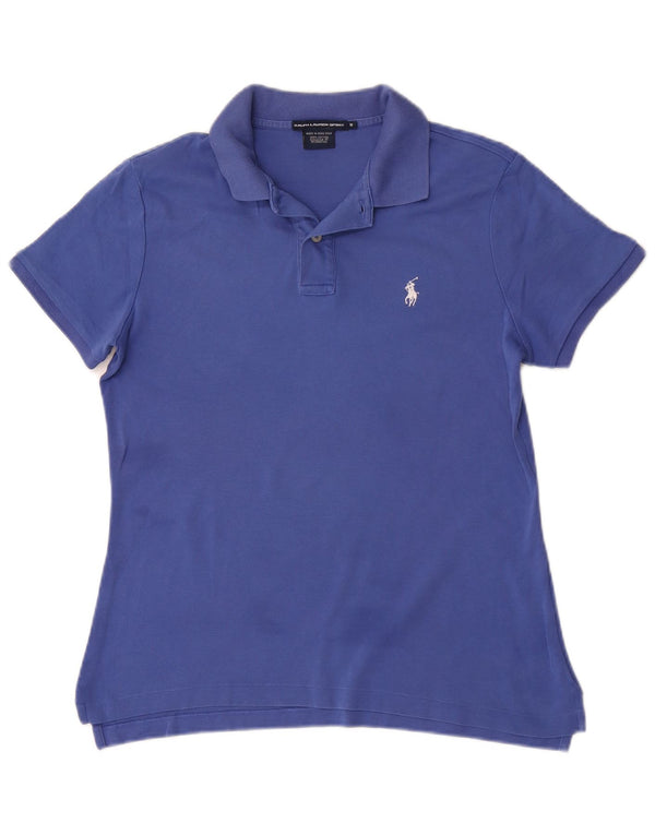 Ralph Lauren Dame Polo Shirt UK 12 Medium Blue Bomuld