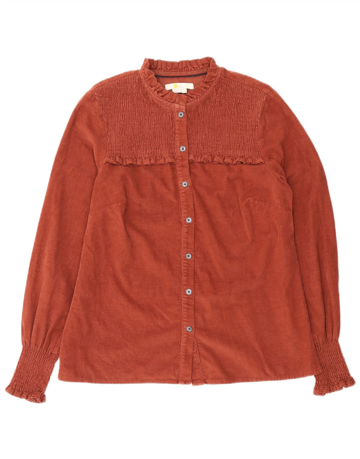 Boden Dame Oversized Corduroy Shirt UK 10 Small Brown Bomuld