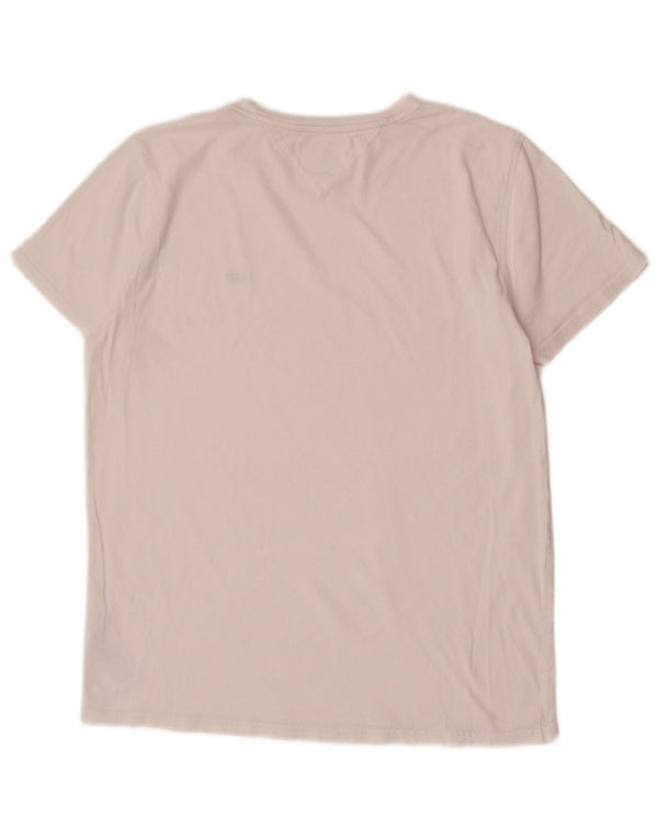 Tommy Hilfiger Dame T-Shirt Top UK 12 Medium Hvid Bomuld