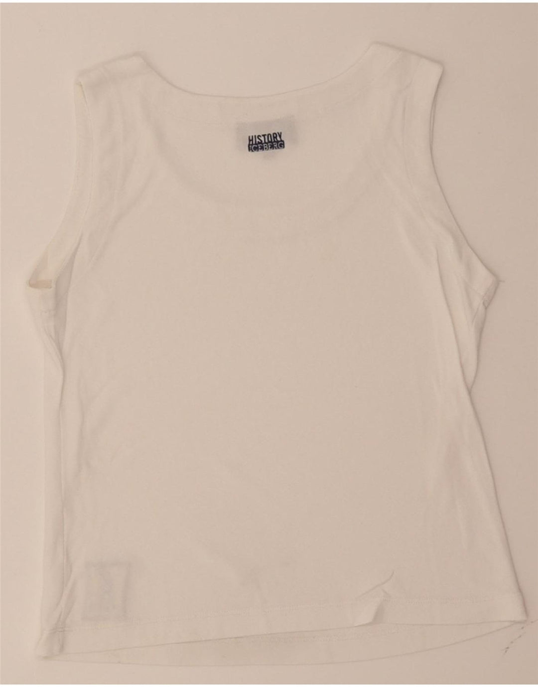 ICEBERG Womens Crop Vest Top IT 42 Medium White Vintage Iceberg and Second-Hand Iceberg from Messina Hembry 