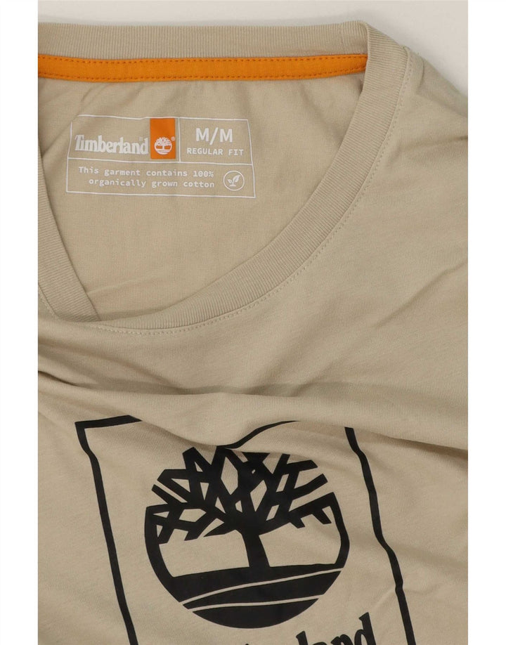 Timberland Herre Regular Fit Grafisk T-shirt Top Medium Beige Bomuld