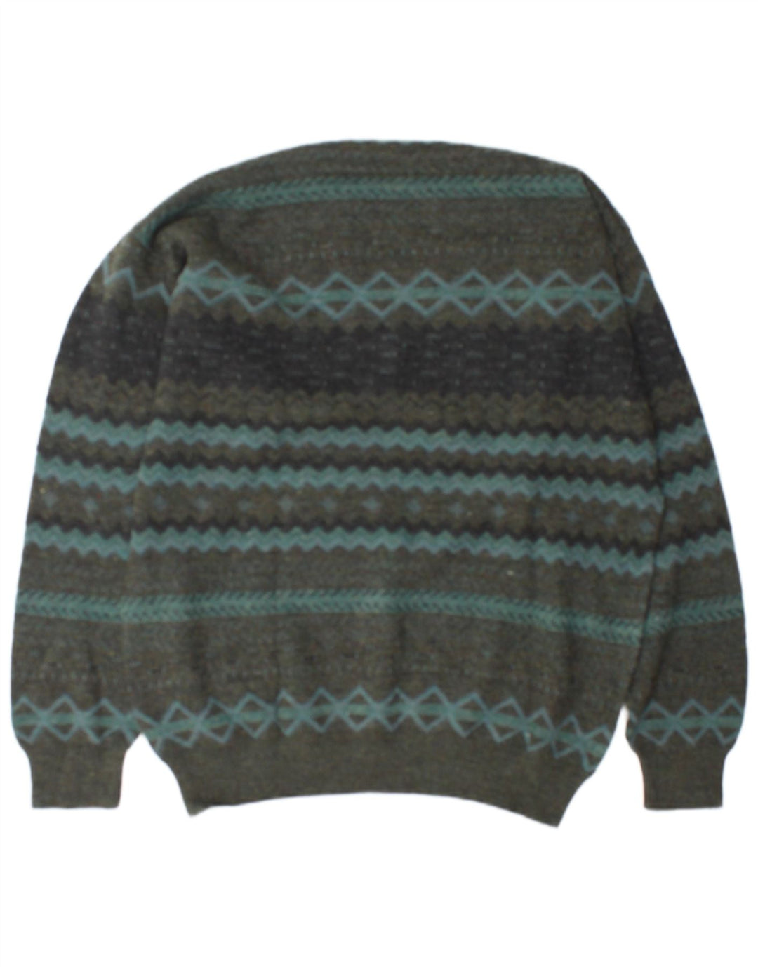 Rodes Herre V-hals sweater XL Grøn Geometrisk Uld