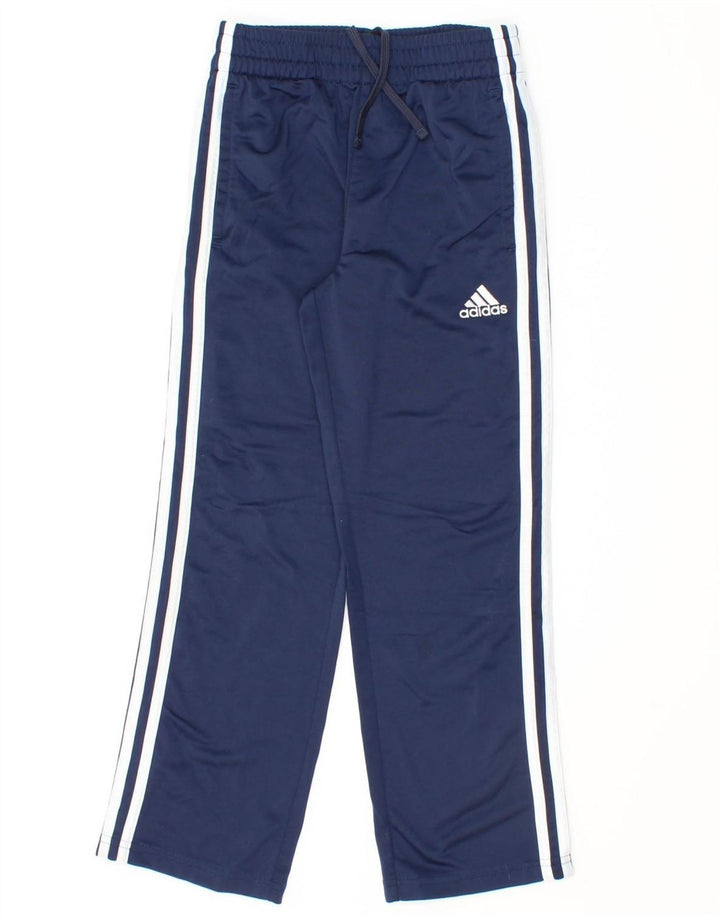 ADIDAS Boys Tracksuit Trousers 7-8 Years Small  Navy Blue Polyester Vintage Adidas and Second-Hand Adidas from Messina Hembry 