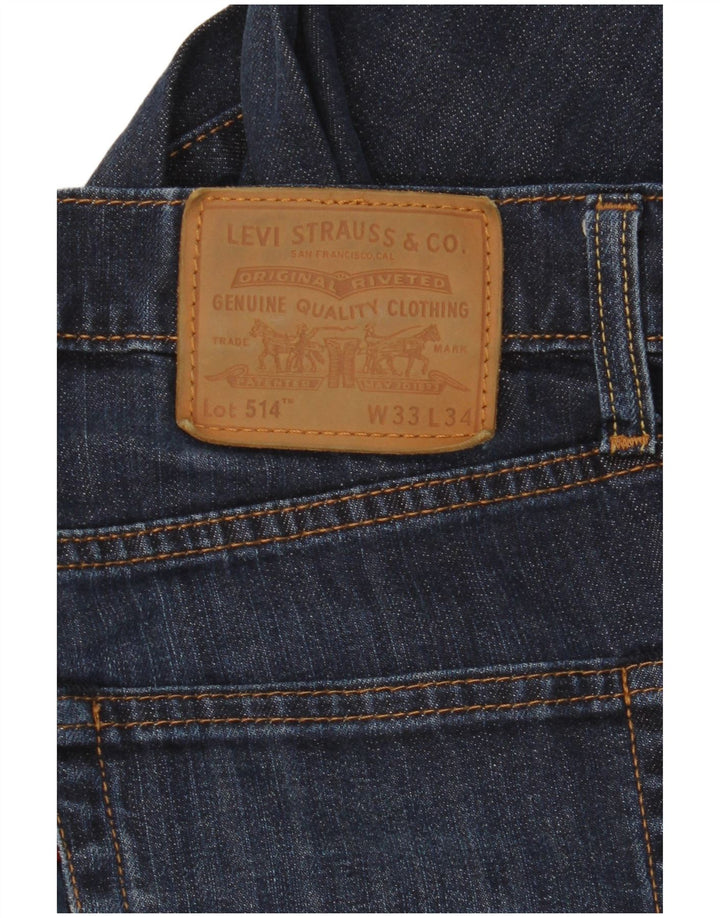 Levi's Herre 514 Straight Jeans W33 L34 Marineblå
