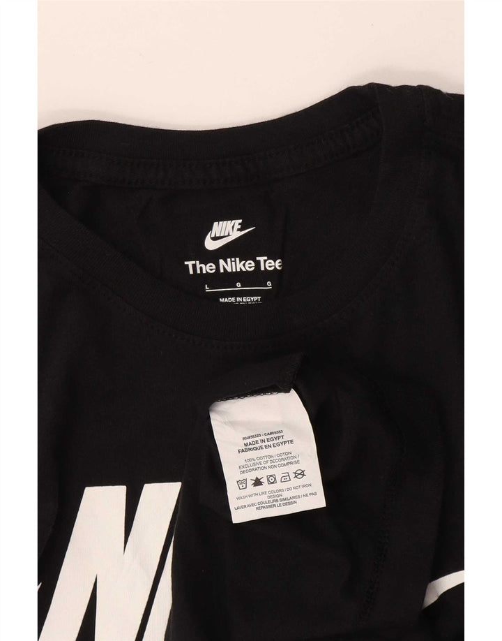 Nike grafisk T-shirt top til mænd, stor sort bomuld
