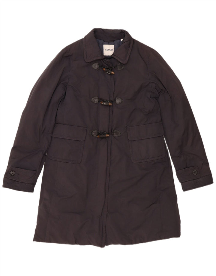 Aspesi Dame Duffle Coat UK 16 Large Navy Blue Polyester