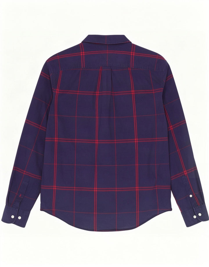 Tommy Hilfiger Herreskjorte Stor marineblå ternet bomuld