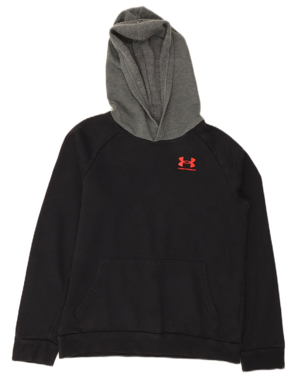 Under Armour Boys hættetrøje 11-12 år Stor Sort Colourblock Bomuld